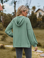 Cable-knit Dropped Shoulder Hoodie (2)