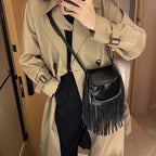 Trend Retro Tassel Shoulder Cross Body Bucket Bag photo 14