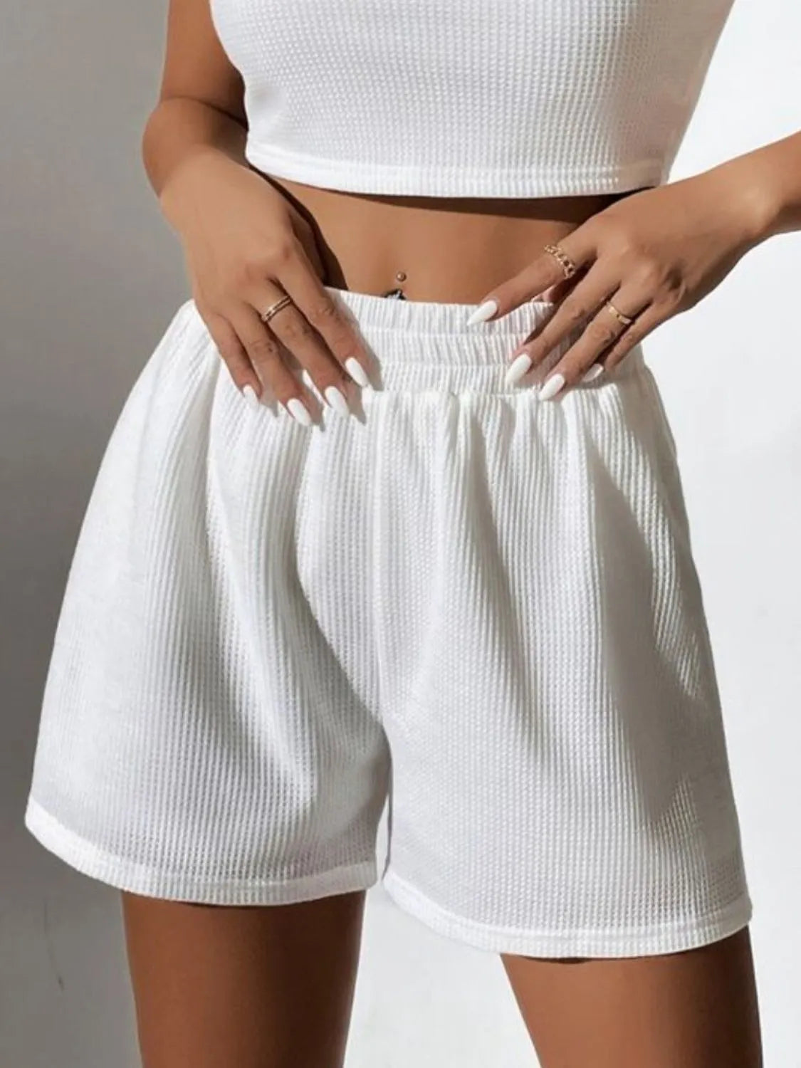 Full Size Wide Strap Tank Shorts Set Plus (14)