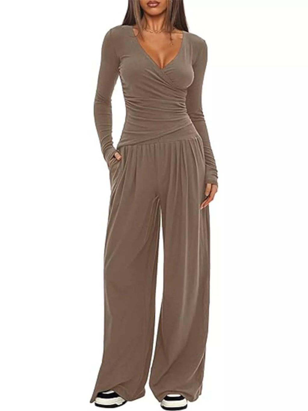Casual Long Sleeve Top Pants Two-piece Set (12)