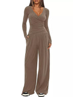 Casual Long Sleeve Top Pants Two-piece Set (12)