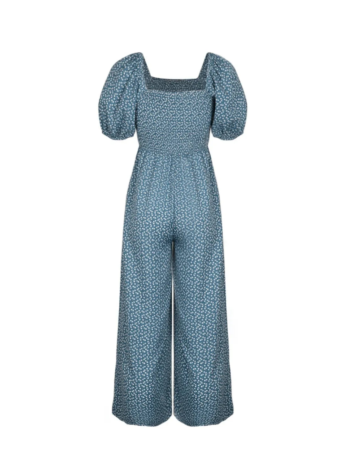 Printed Square Neck Puff Sleeve Jumpsuit (7)