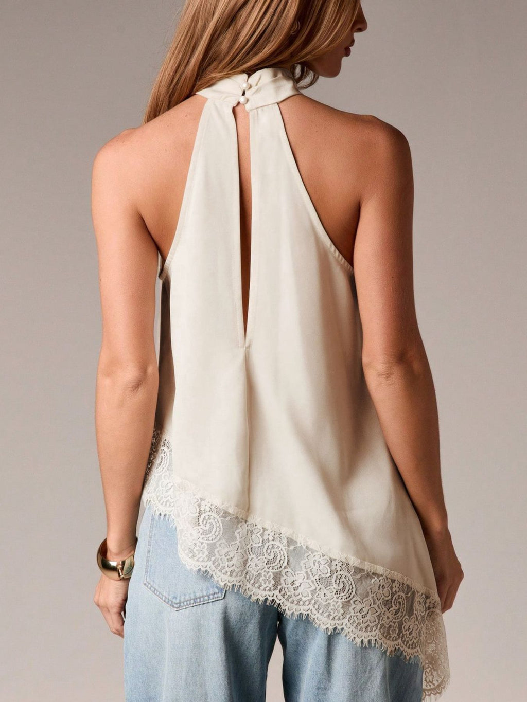 Halter Neck Lace Trim Cami (2)