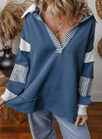 Block Striped Johnny Collar Sweatshirt (14)