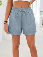 Casual Drawstring Elastic Waist Shorts (24)