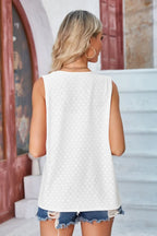 Eyelet Open Front Sleeveless Cardigan (12)