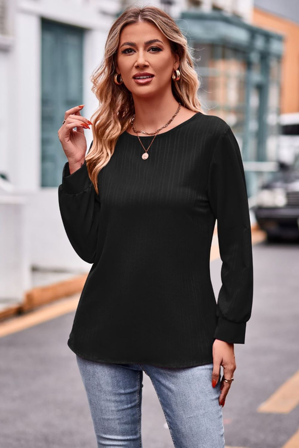 Round Neck Long Sleeve Tee (11)