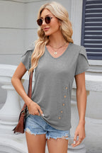V-neck Short Sleeve T-shirt (18)