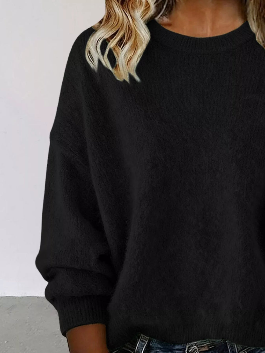 Full Size Round Neck Dropped Shoulder Sweater Plus (8)