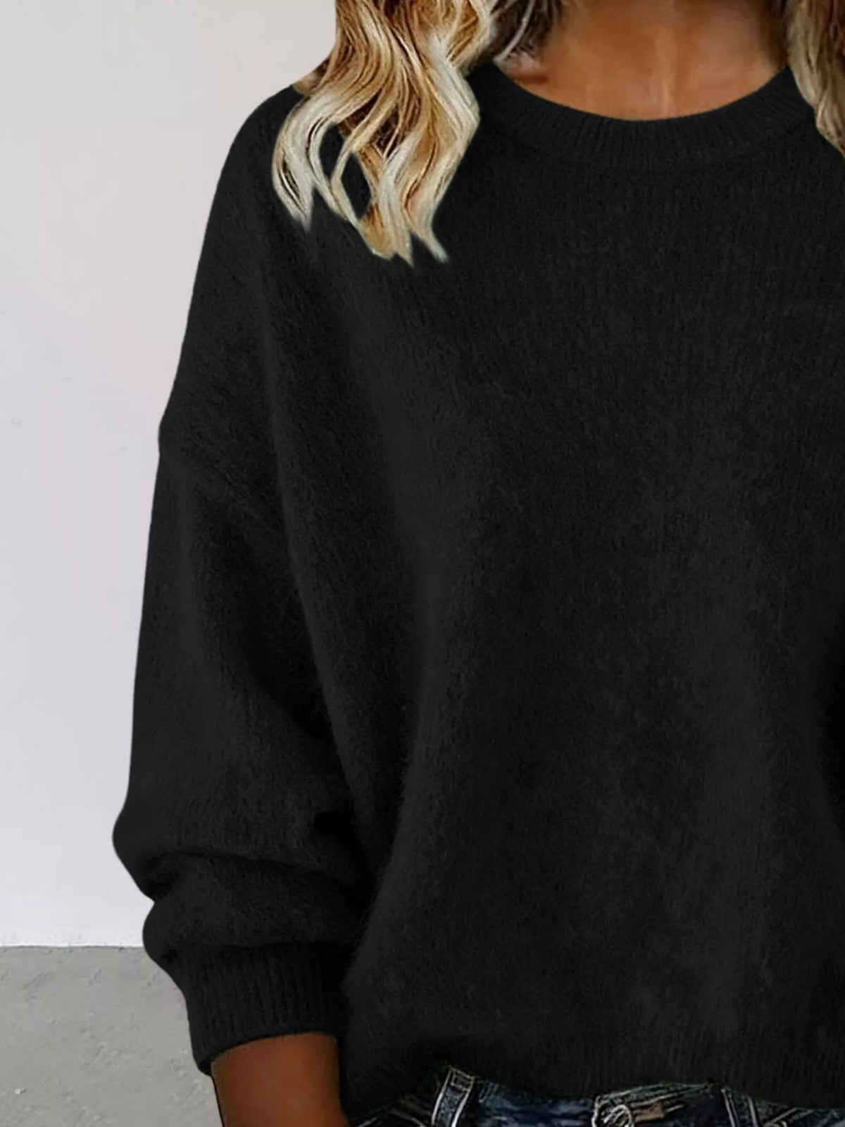 Full Size Round Neck Dropped Shoulder Sweater Plus (8)