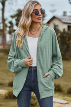 Drawstring Zip Up Dropped Shoulder Hoodie (26)