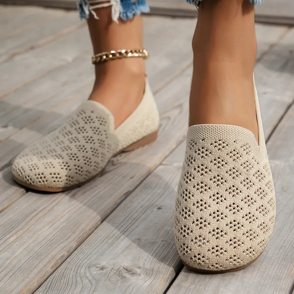 Mesh Round Toe Flat Slip-ons (3)