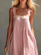 Color-block Sleeveless Linen-blend Midi Dress (6)