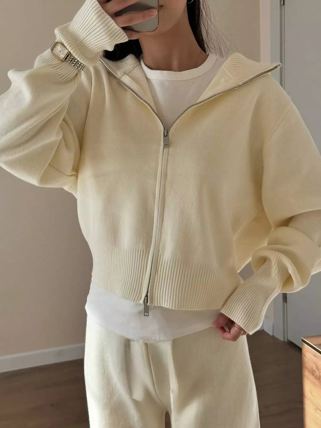 Zip-up Hoodie Pants Set (2)