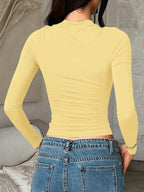 Round Neck Long Sleeve Fitted T-shirt (15)