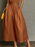 Sleeveless Collared A-line Midi Dress (9)
