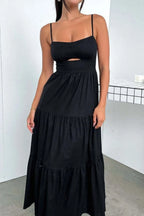 Cut-out Tiered Dress Spaghetti Straps (7)