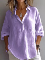 Collared Neck Long Sleeve Blouse (13)