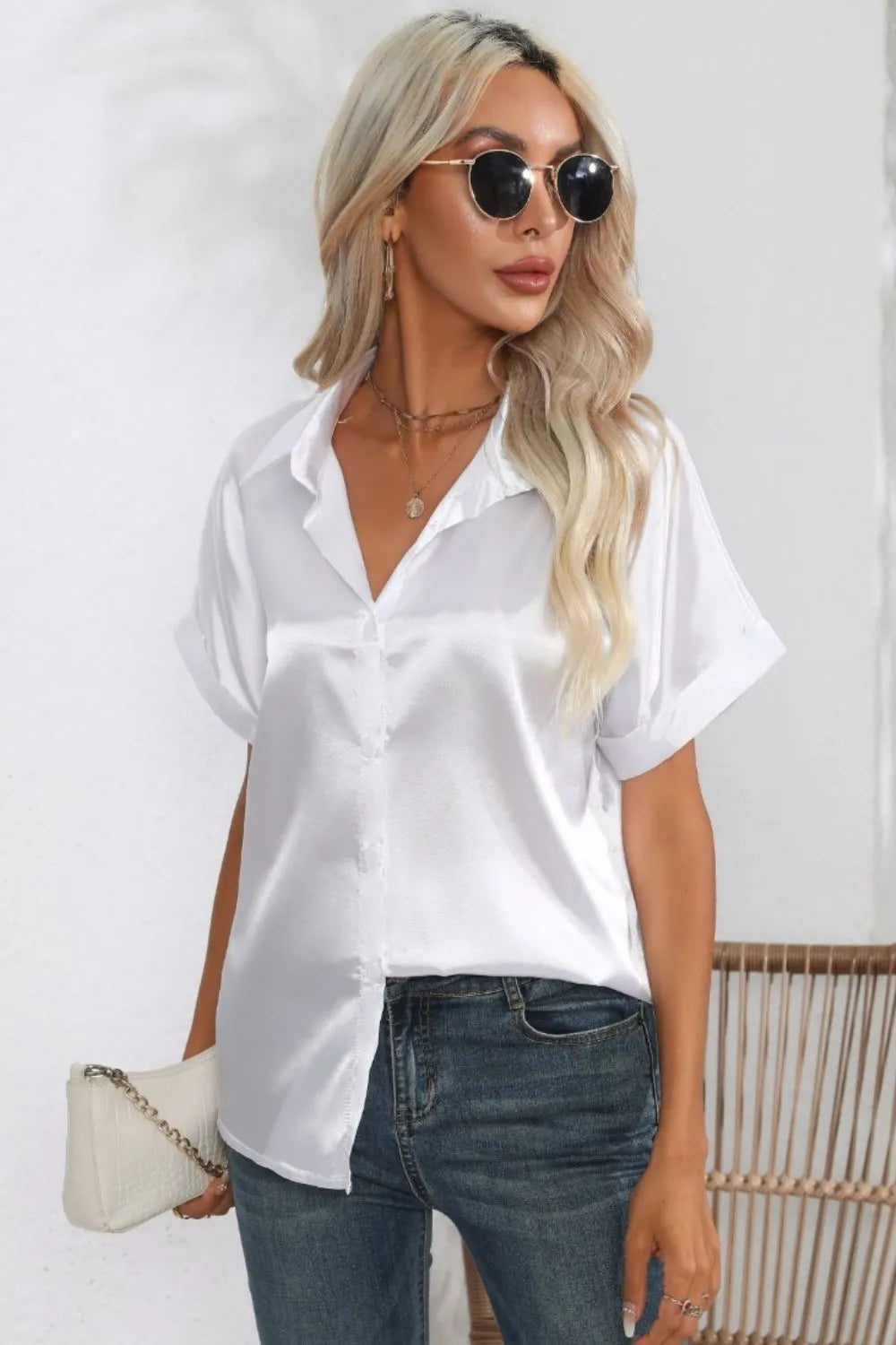 Collared Neck Short Sleeve Shirt (18)