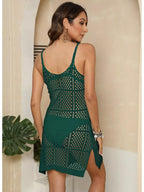 Full Size Sleeveless Crochet Knit Cover-up Dress Plus (16)