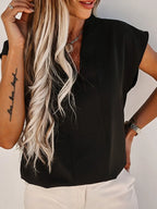 V-neck Cap Sleeve Blouse (9)