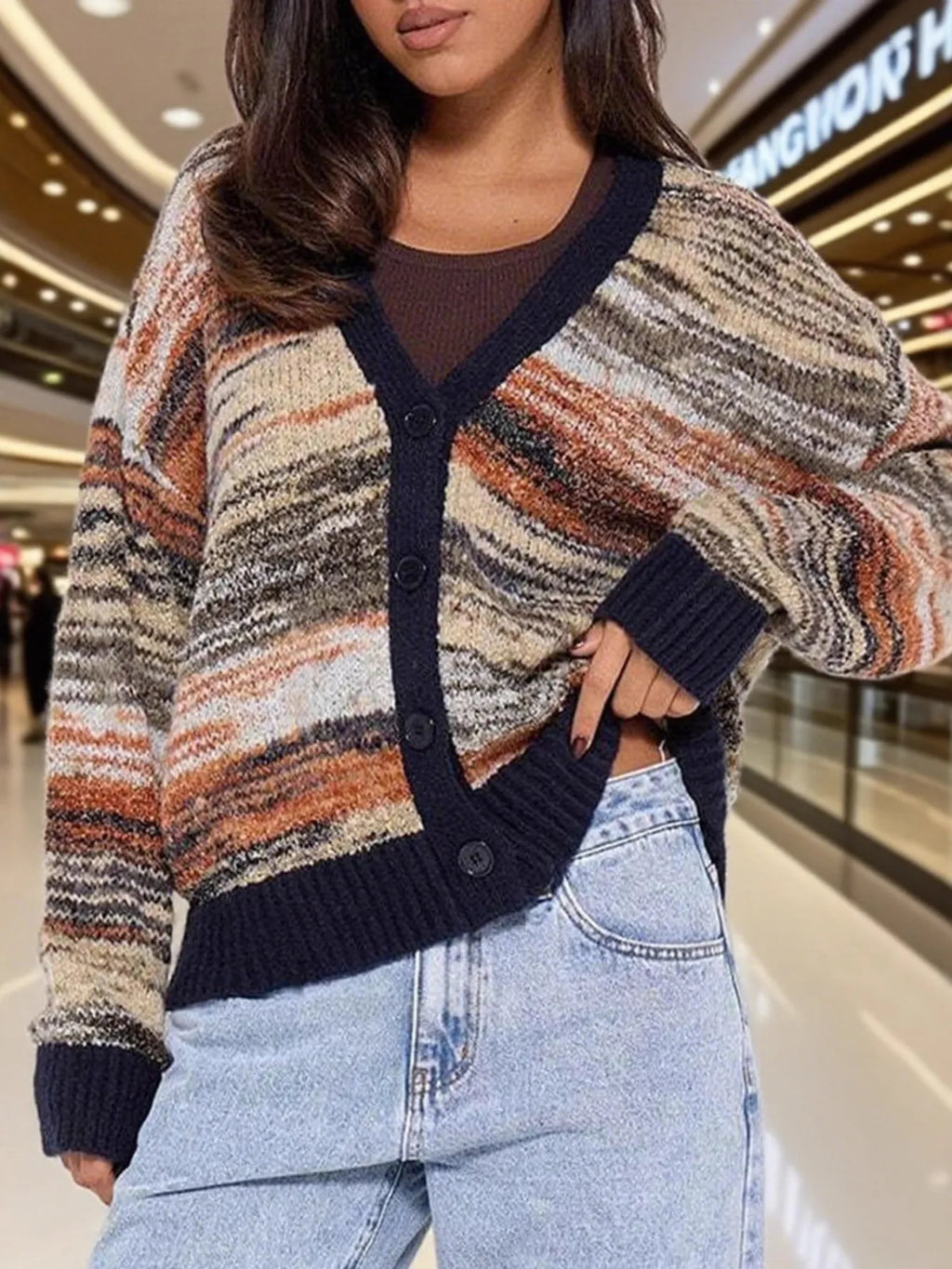 Gradient Stripe Button-up Cardigan (6)