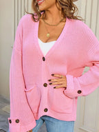 Oversized Knit Button-down Cardigan (19)