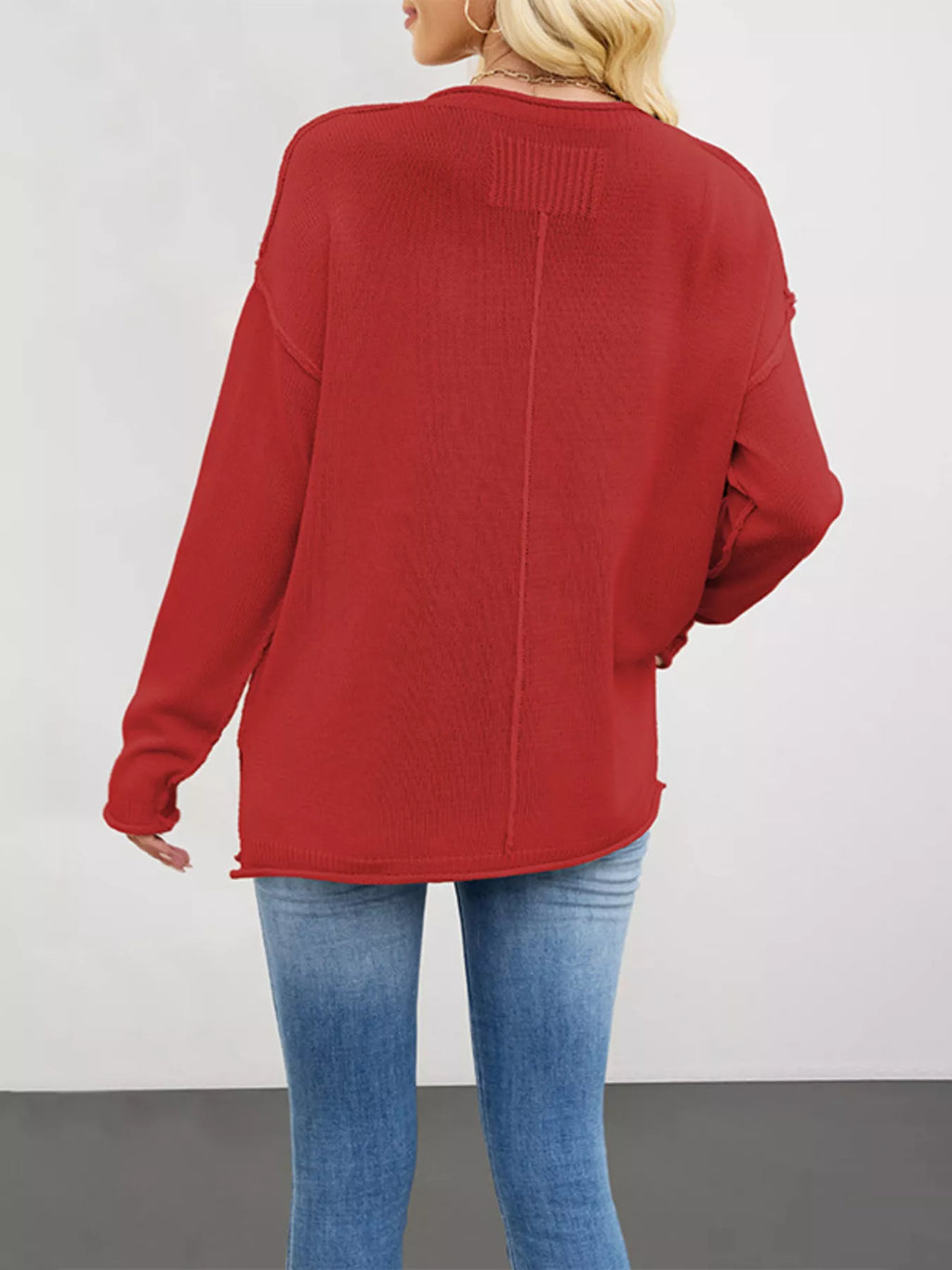 Casual Loose-fit Crew Neck Sweater (10)