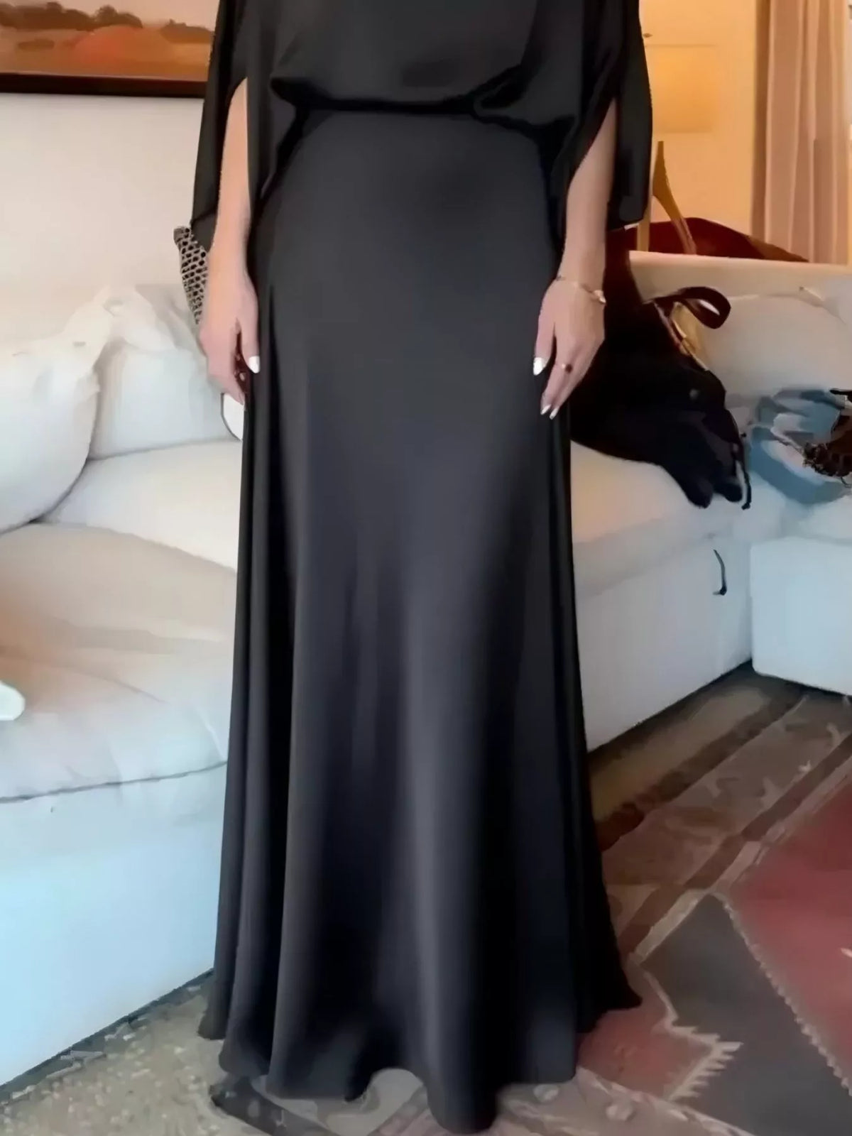 Full Size Elegant Batwing Sleeve Maxi Dress Plus (10)