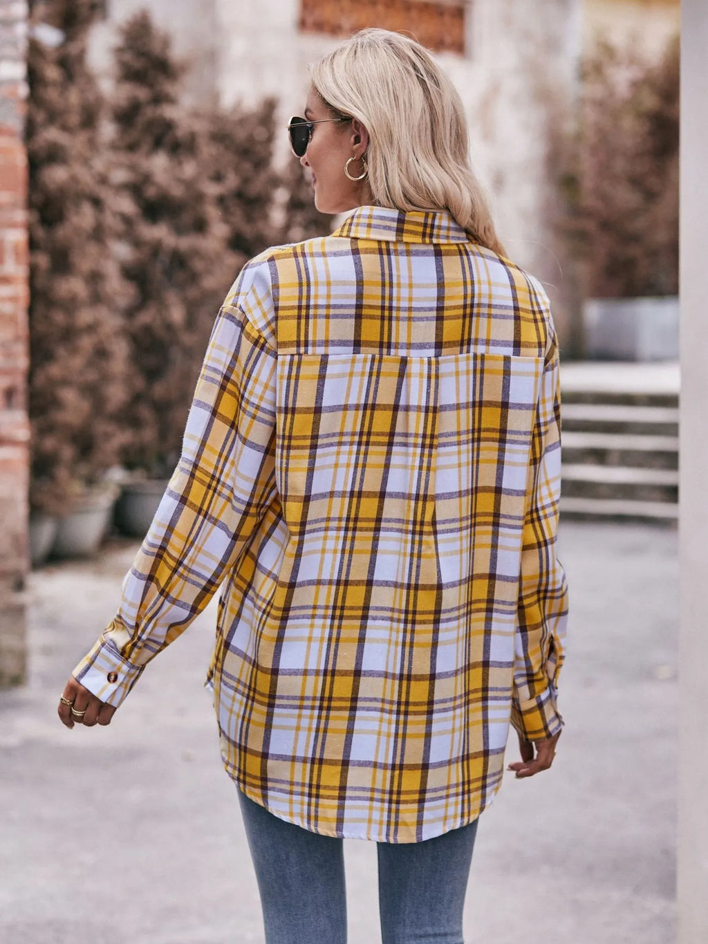 Plaid Button-down Long Sleeve Shirt (34)