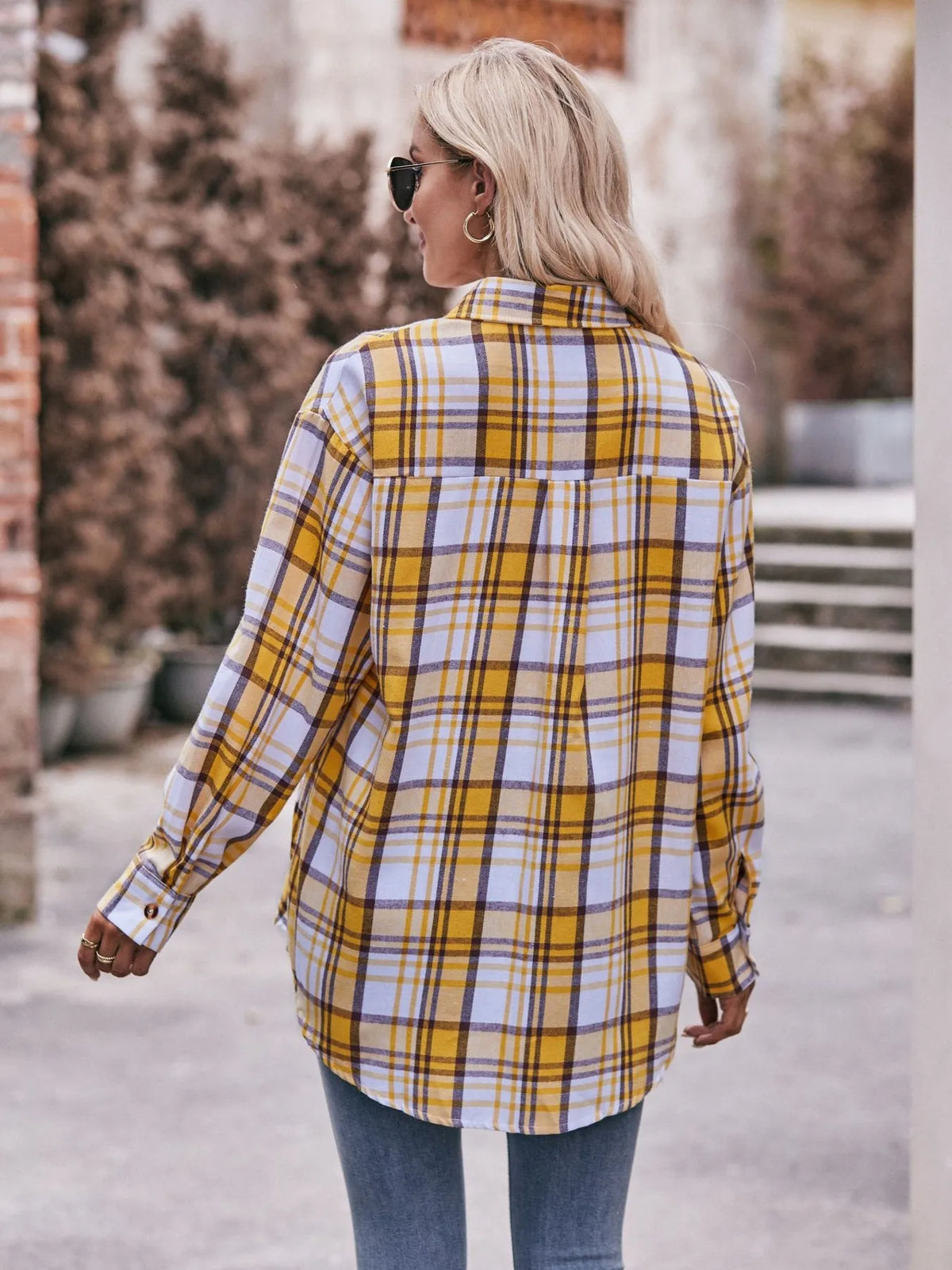 Plaid Button-down Long Sleeve Shirt (34)