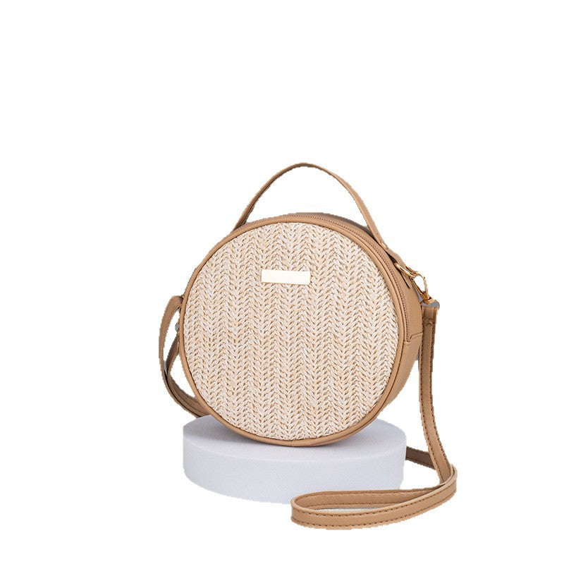 Cute Minimalist Straw Bag Woven Round photo 3