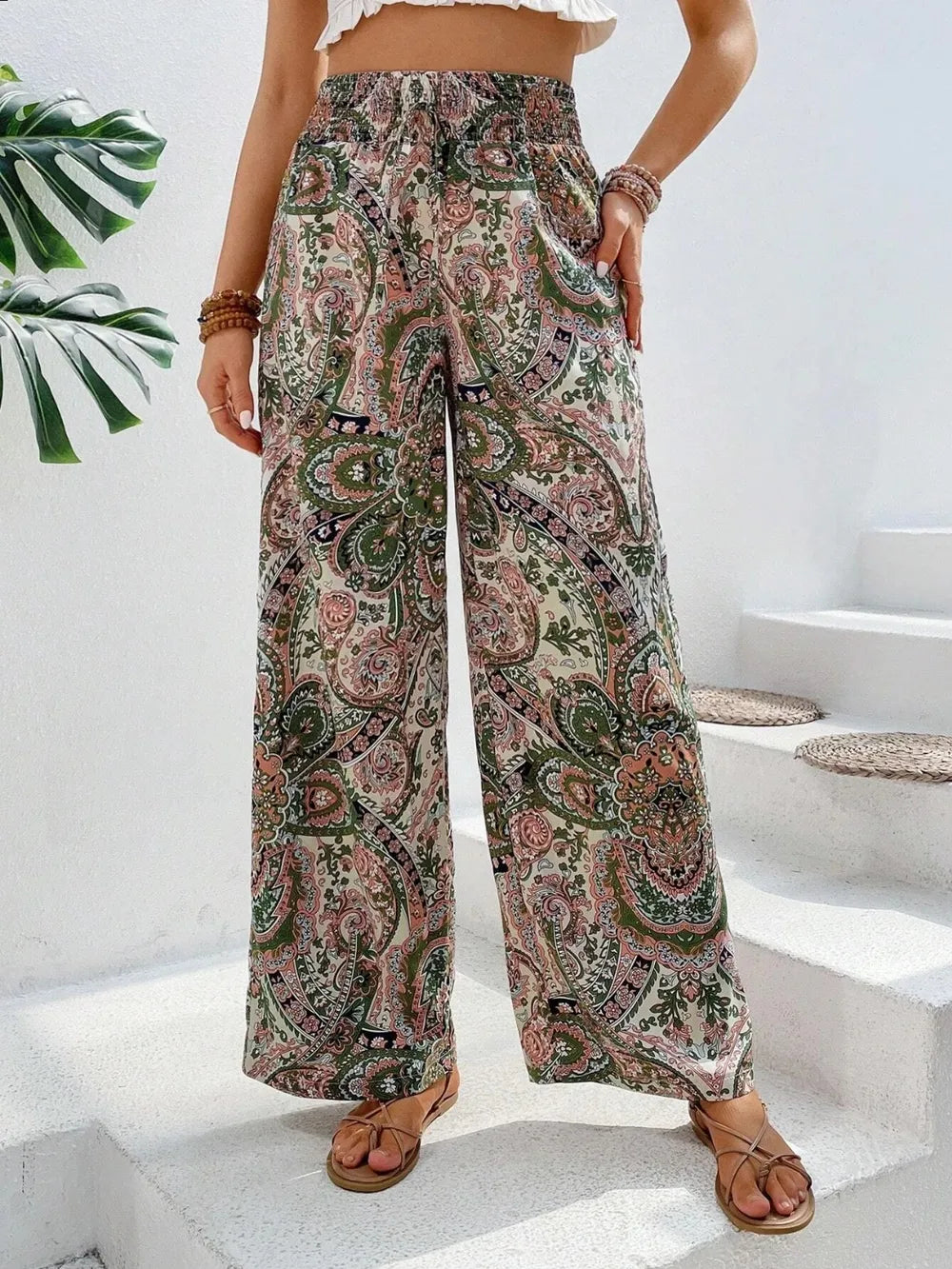 Printed Wide Leg Pants (25)