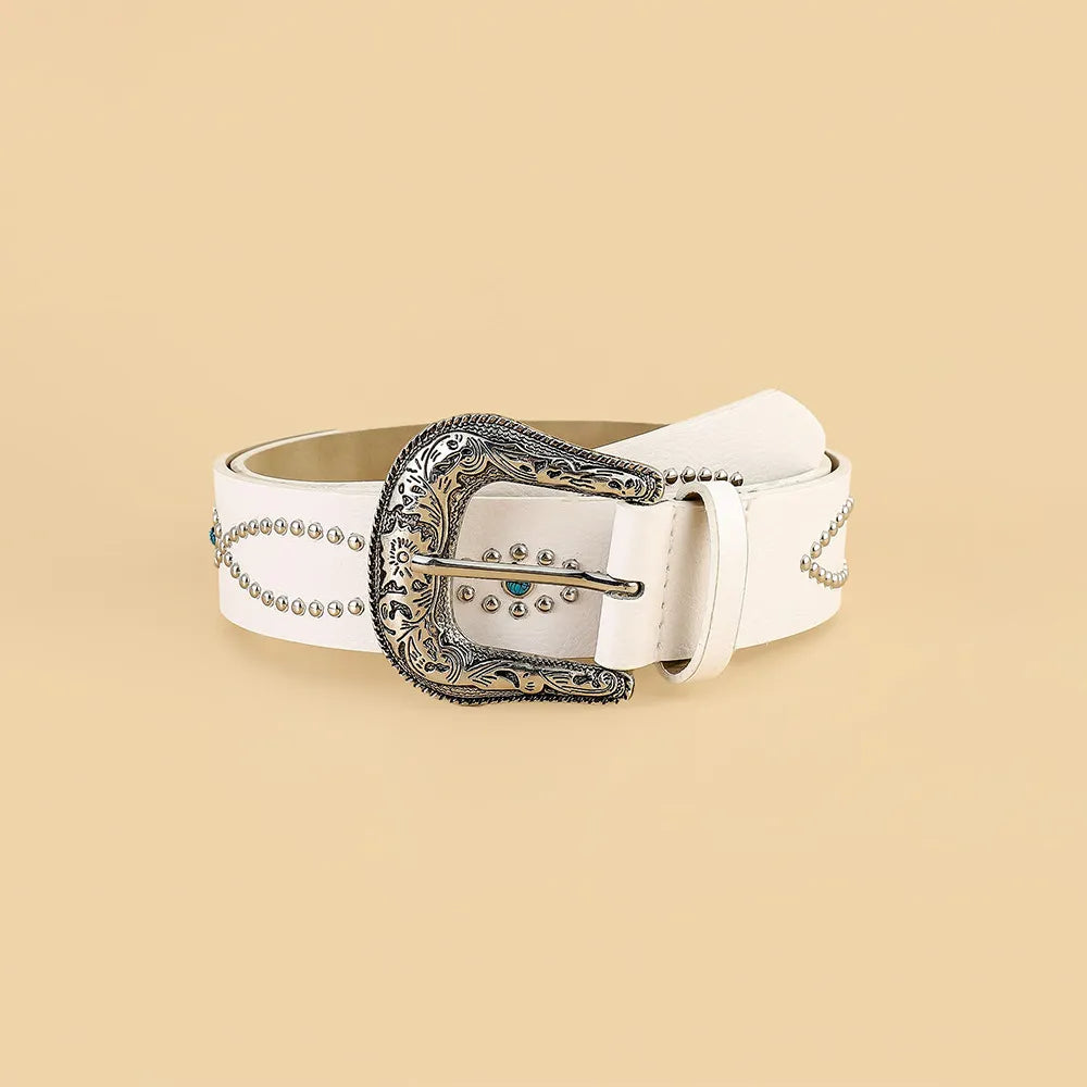 Pu Leather Rhinestone Belt (5)