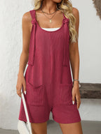 Texture Adjustable Strap Overalls Pockets (9)