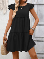 Ruffle Sleeve Tiered Mini Dress (6)