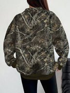 Quarter-zip Printed Sweatshirt Ribbed Cuffs (10)