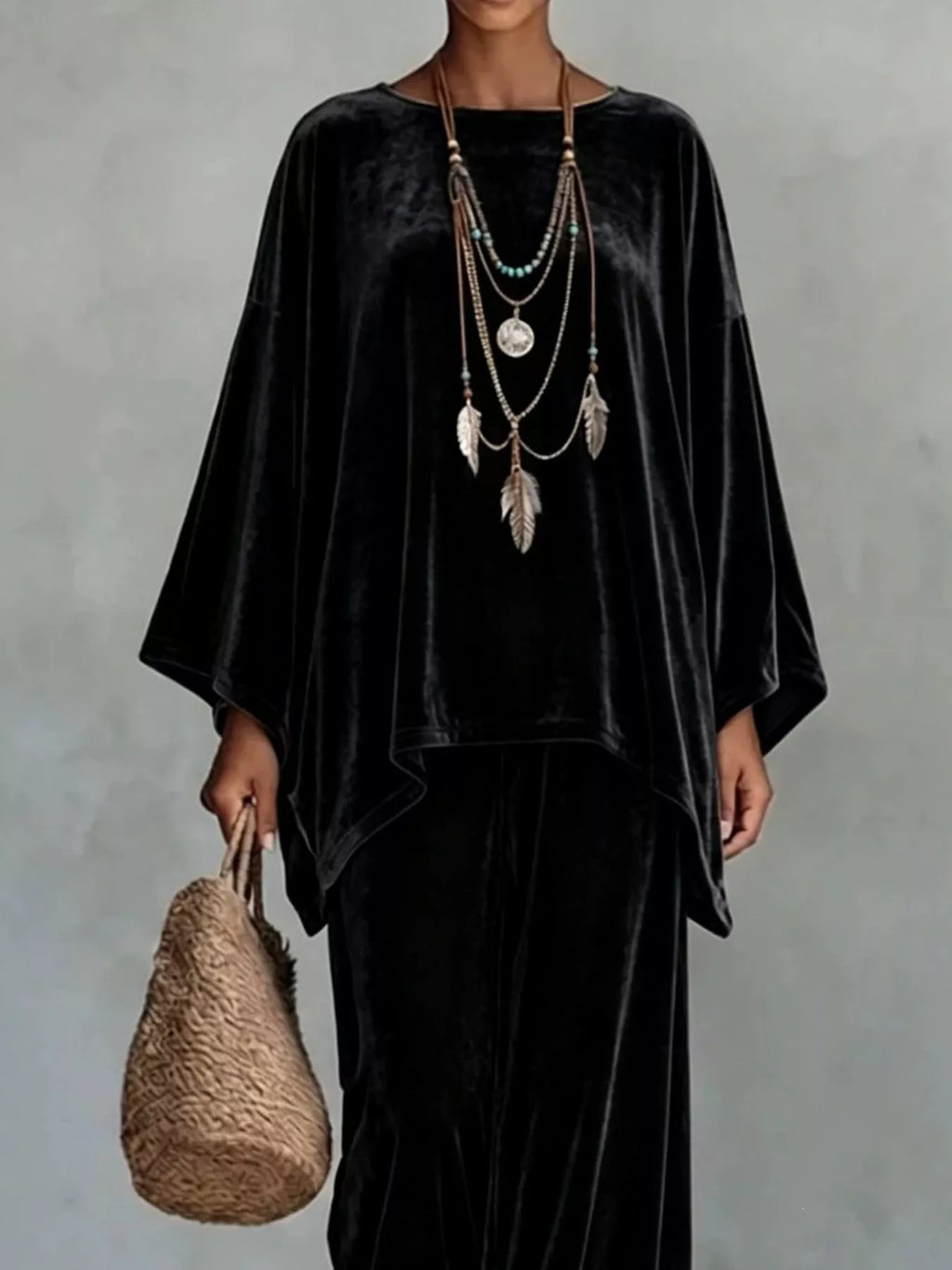 Full Size Asymmetrical Top Wide Leg Pants Set Plus (6)