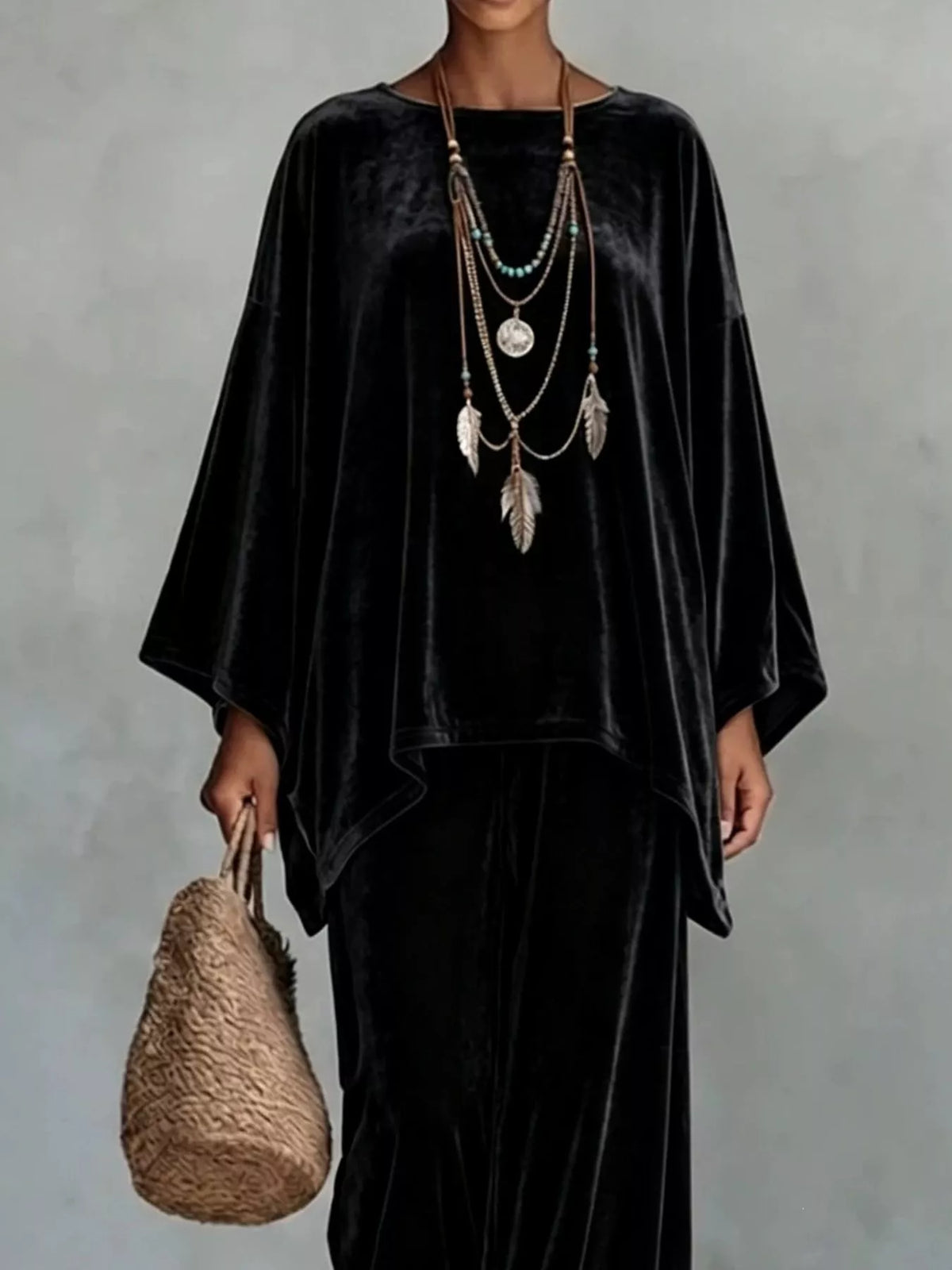 Full Size Asymmetrical Top Wide Leg Pants Set Plus (6)