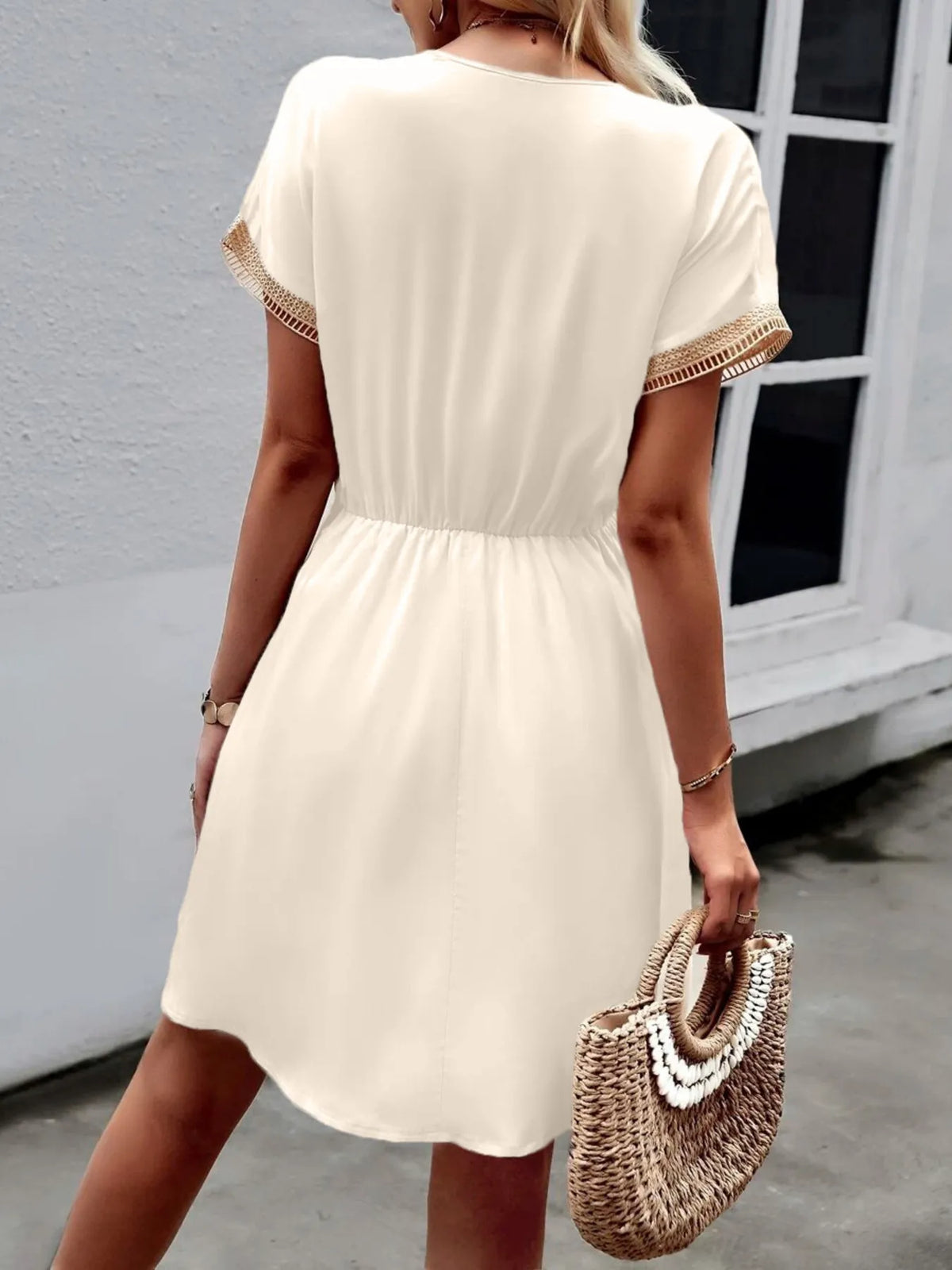 V-neck Short Sleeve Mini Dress (13)