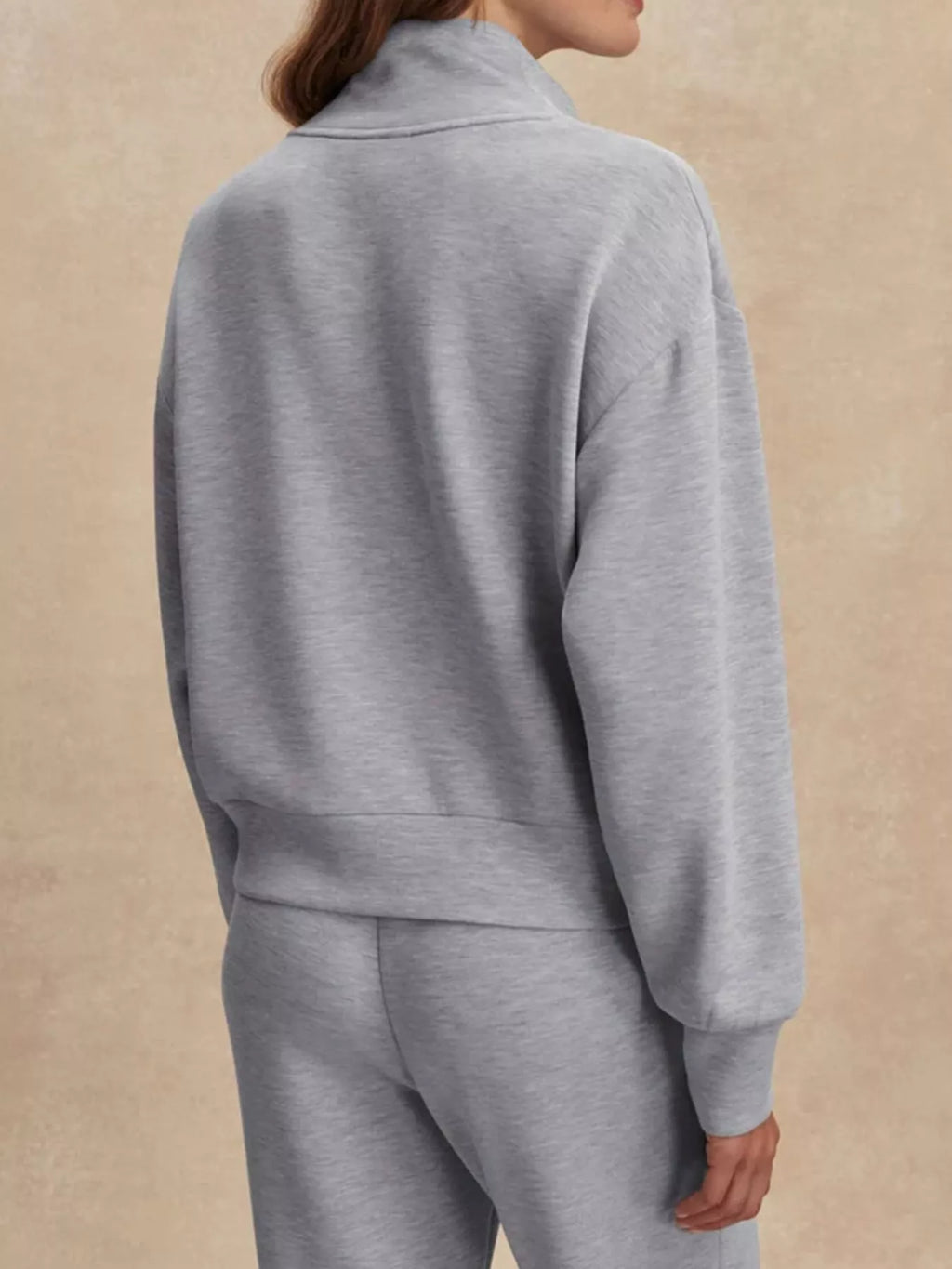 Quarter-zip Sweatshirt Wide-leg Pants Set (17)