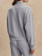 Quarter-zip Sweatshirt Wide-leg Pants Set (17)