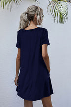 Round Neck Short Sleeve Mini Dress (12)