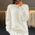 Retro Cable-knit Pullover Sweater variant CJMY210541201AZ|CJMY210541202BY|CJMY210541203CX|CJMY210541204DW|CJMY210541240NM