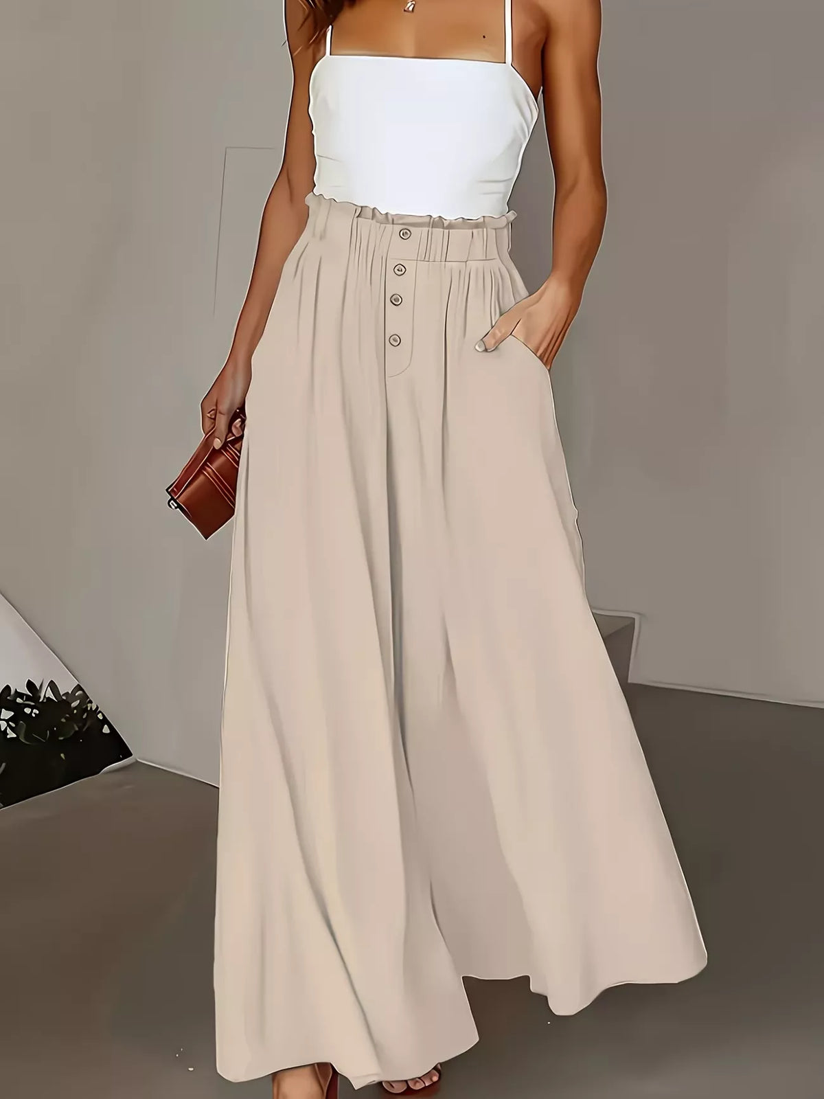 High Waist Wide Leg Pants