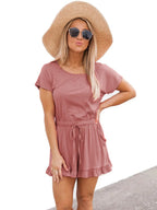 Ruffled Boat Neck Short Sleeve Romper (27)
