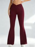 Crossover High Waist Flare Leggings variant CJWF314331401AZ|CJWF314331402BY|CJWF314331403CX|CJWF314331404DW|CJWF314331405EV