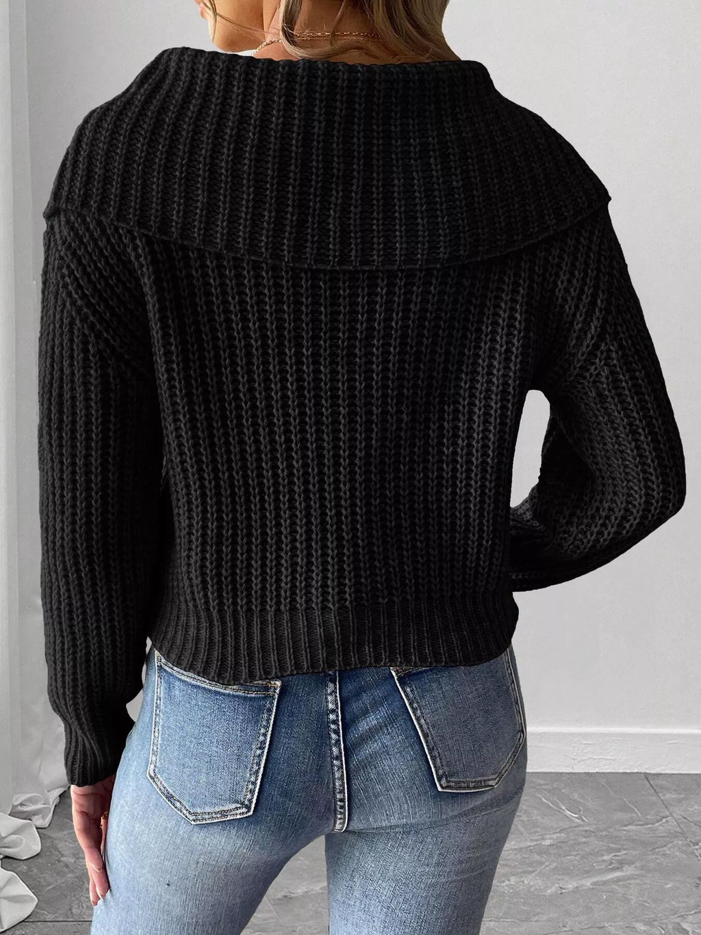 Contrast Bow Long Sleeve Sweater (8)