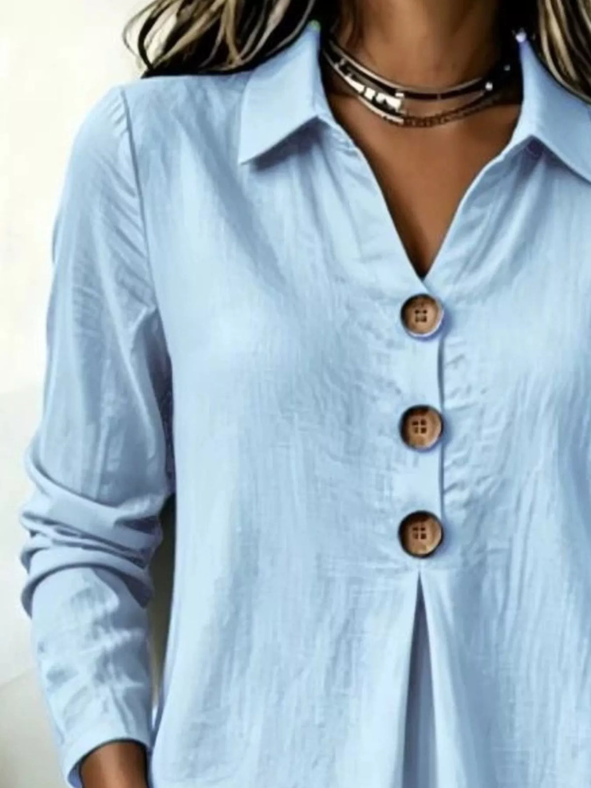 Button Detail Long Sleeve Blouse (6)