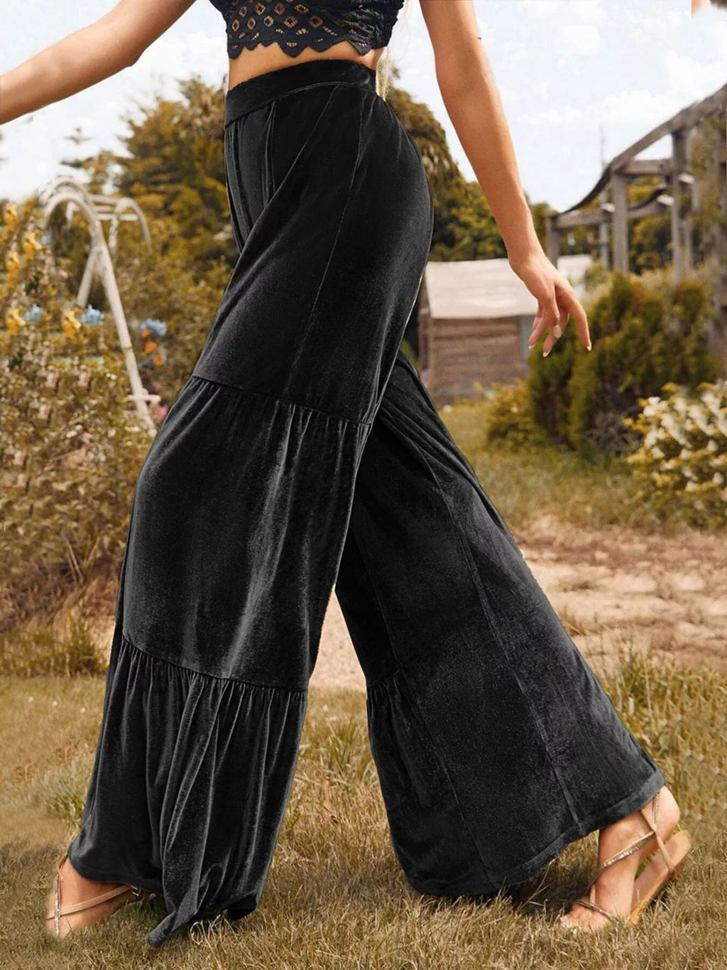 Velvet High Waist Wide Leg Pants (9)